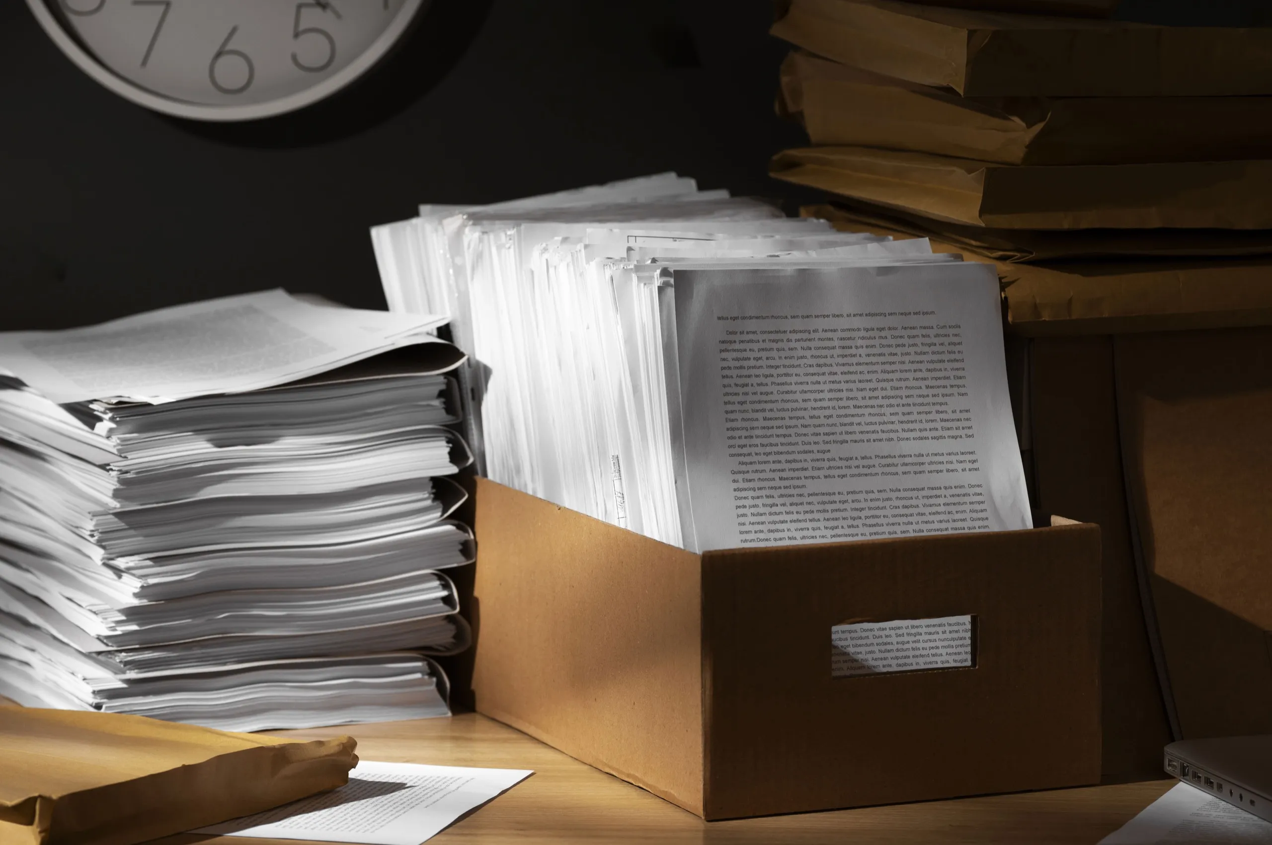 Documentos triturados saliendo de una destructora de papel